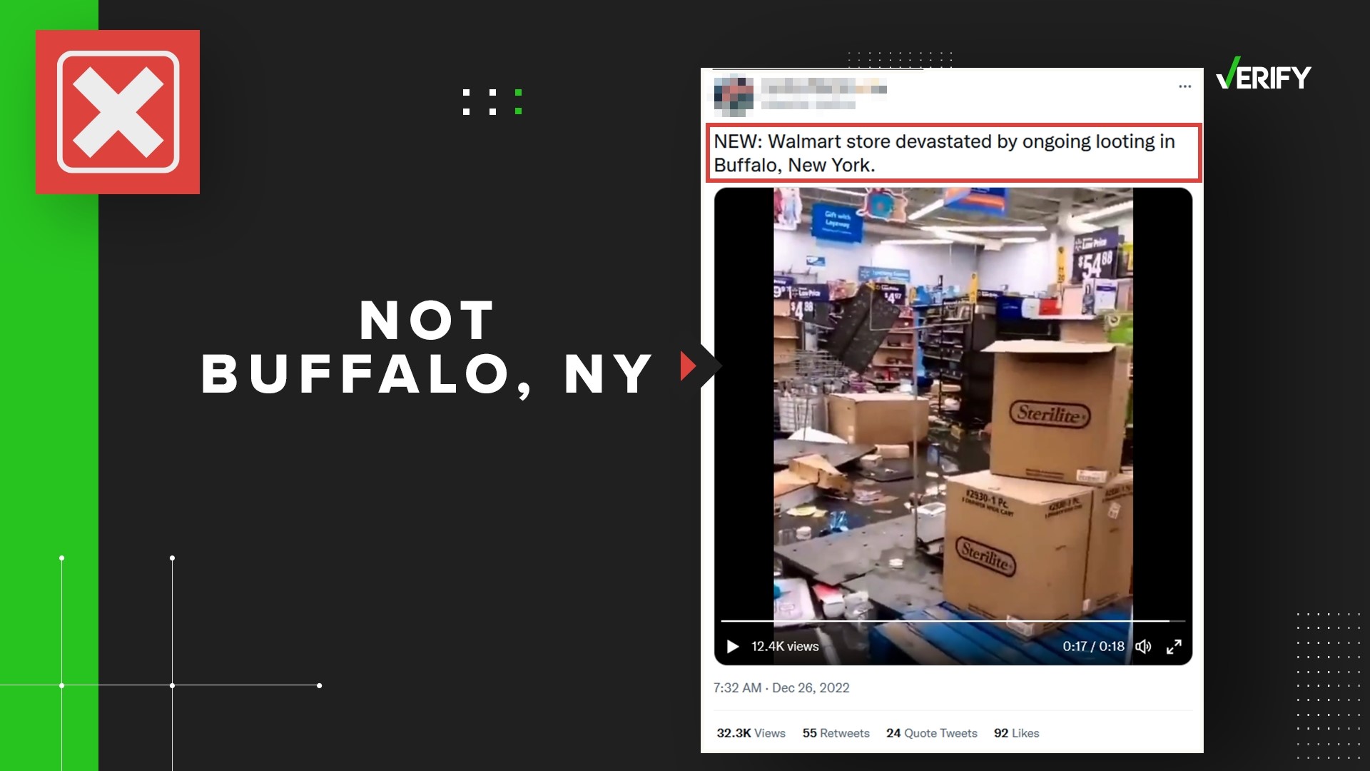 A viral video claims to show a Buffalo Walmart being looted, but it wasn’t taken amid the deadly winter storm this year.