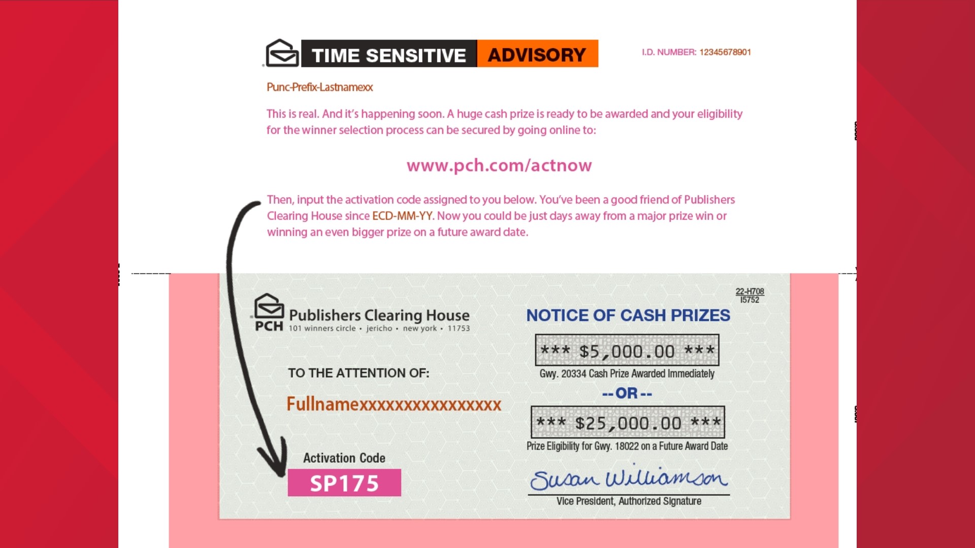 What a Publishers Clearing House sweepstakes postcard looks like | wkyc.com