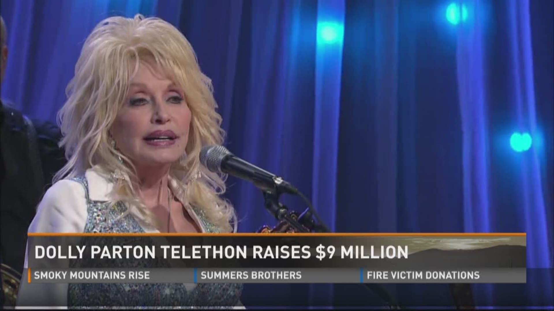 Dec. 14, 2016: Officials say close to $9 million have come in already from the Smoky Mountains Rise telethon, and donations are still being counted.