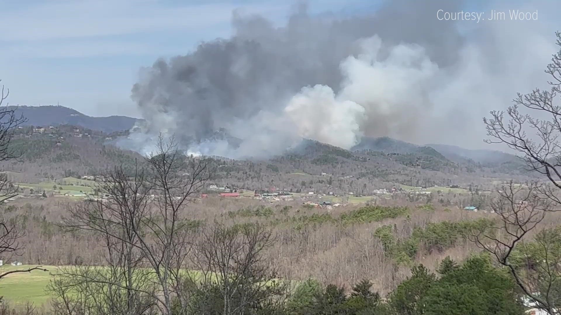 Jim Wood shared this video of smoke from the fire burning in Wears Valley with WBIR.