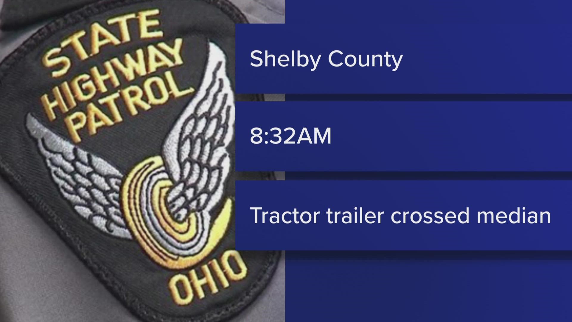 According to OSHP, the crash happened at 8:32 a.m. in the southbound lanes on Interstate 75, near milepost 75 in Franklin Township.