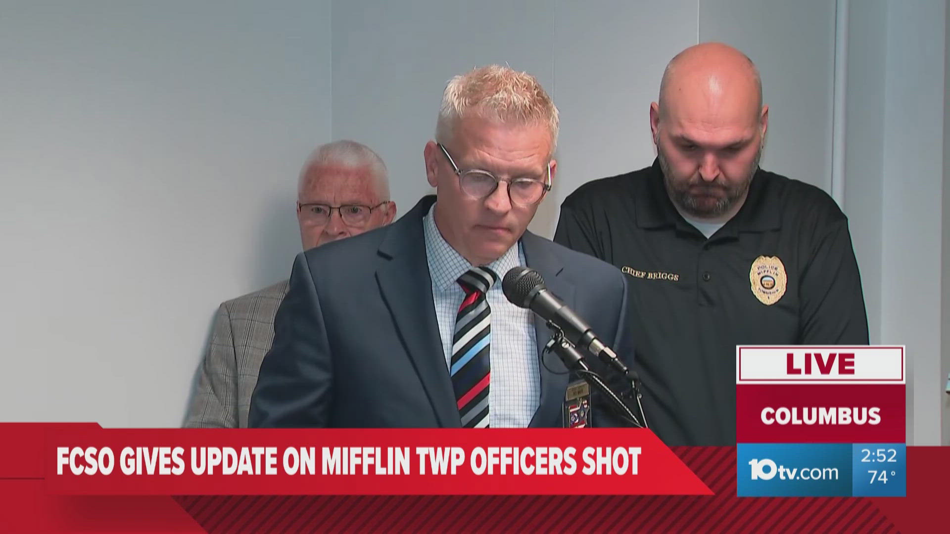 Two officers with the Mifflin Township Police Department were shot while conducting a traffic stop Wednesday evening.