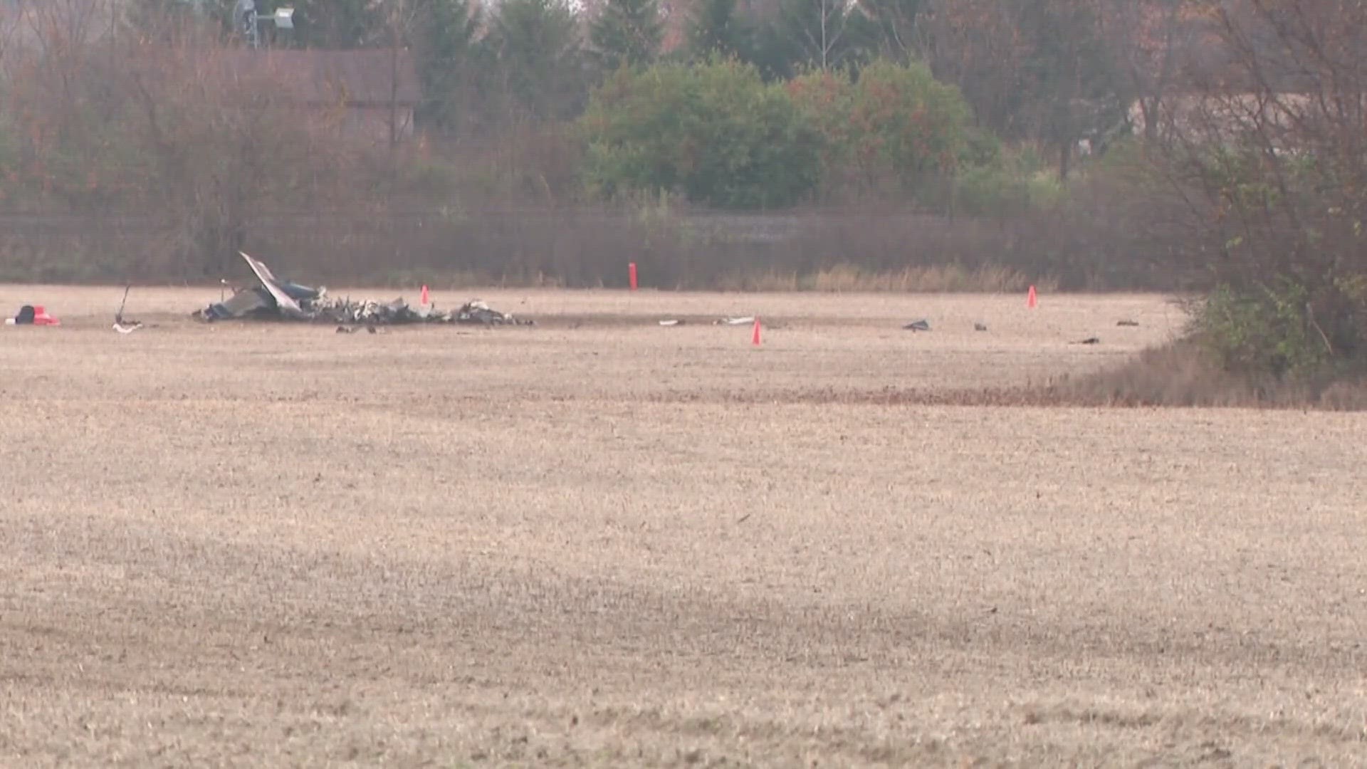 The crash happened in a bean field approximately nine miles southwest of the Marion Municipal Airport.