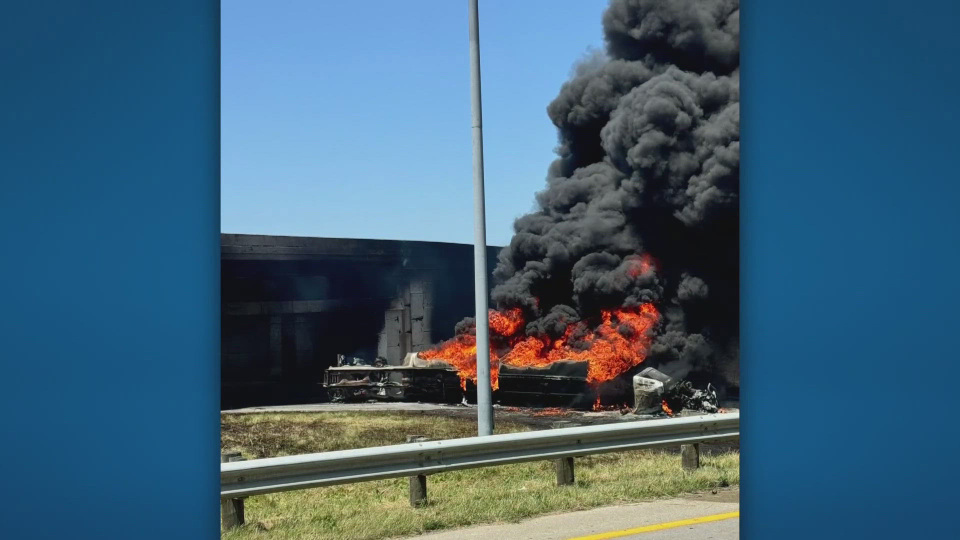The tanker truck was hauling about 8,500 gallons of gasoline when it crashed and caught fire.