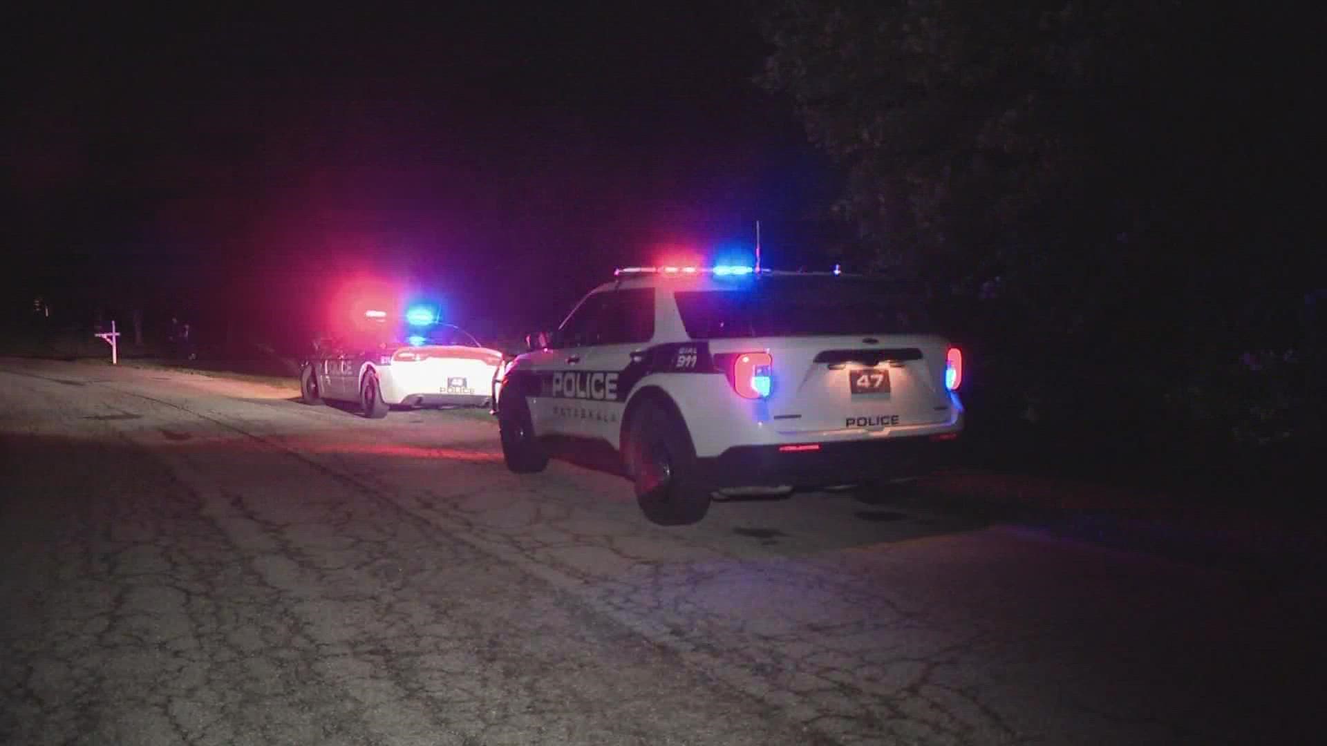 Police officers, firefighters and medics were called to a home on Highland Hollow Drive for a report of an overturned lawnmower in a ravine.