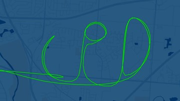 Columbus police helicopter spells 'CPD' in between calls during flight