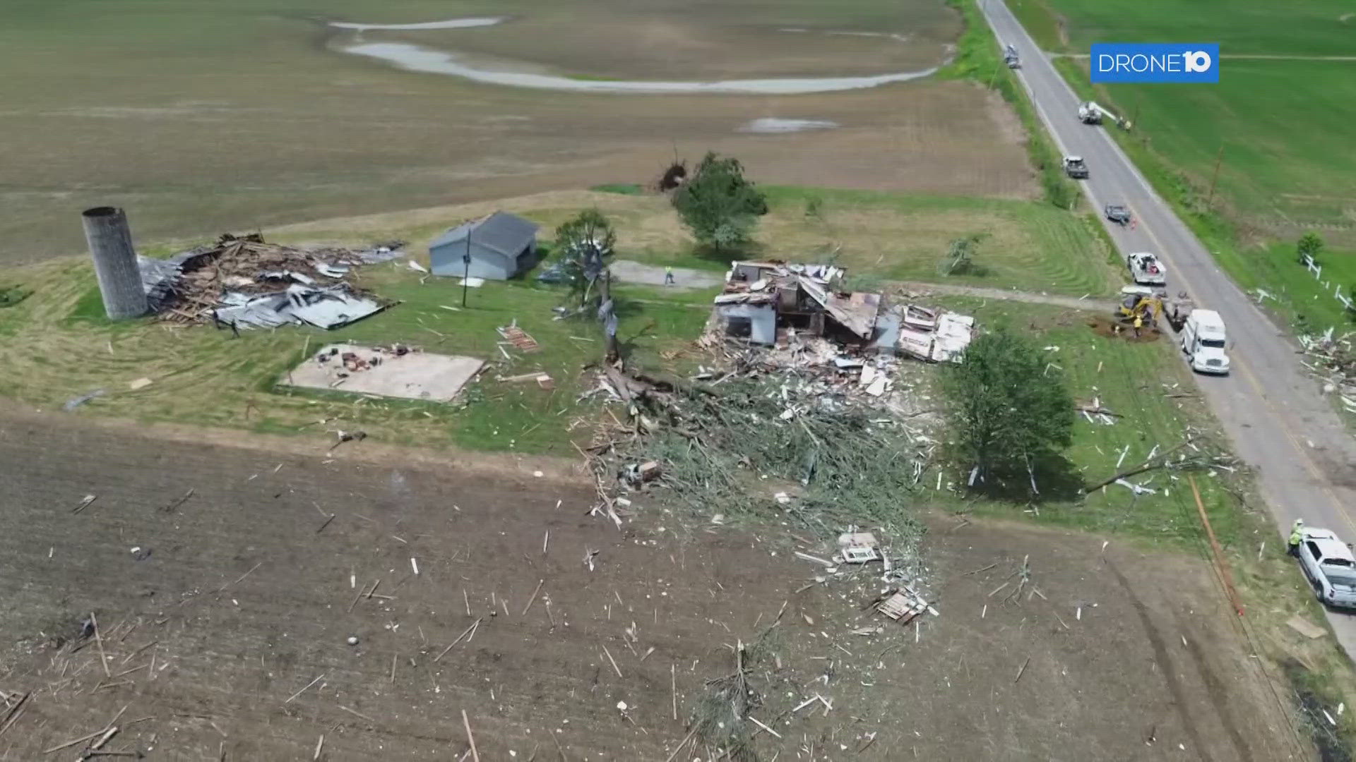 The tornado was on the ground for at least half a mile with wind speeds up to 120 to 130 mph, according to the NWS.