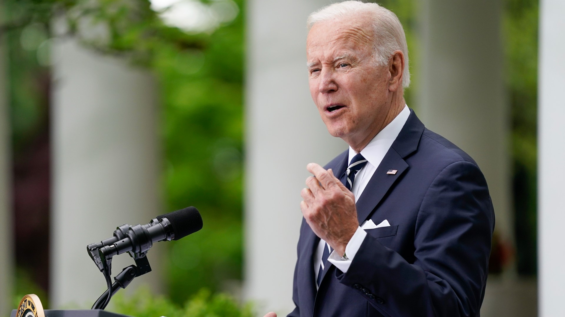 President Joe Biden announces that five major U.S. manufacturers have made commitments to boost their reliance on small and medium American firms for 3D printing