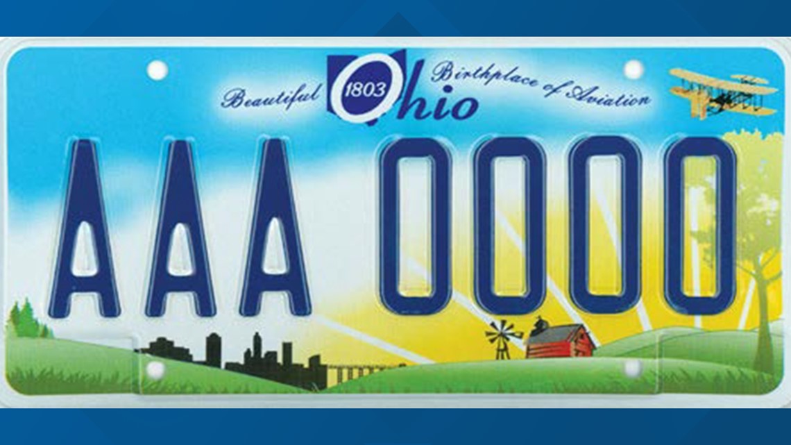 Ohio license plate mistake: Wright flyer on wrong side