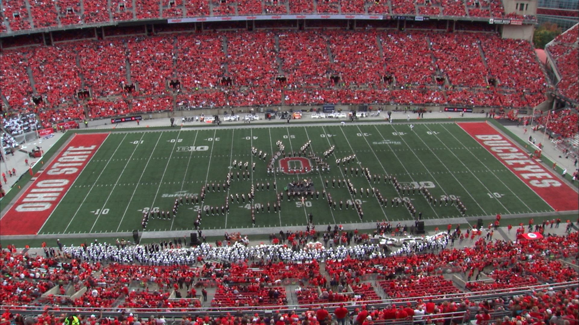 The Ohio State University Marching Band rocked out in Saturday's halftime show by honoring Led Zeppelin.