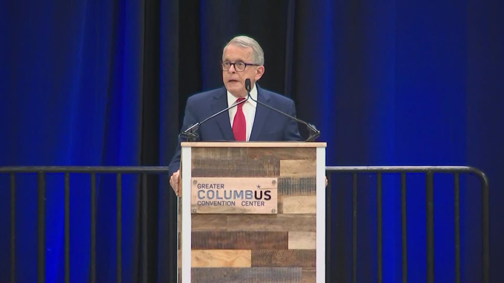 DeWine spoke Tuesday at the Ohio School Safety Summit in Columbus.
