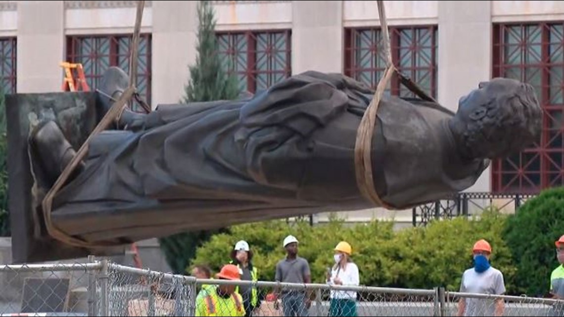 Christopher Columbus statue removed from outside Columbus city hall
