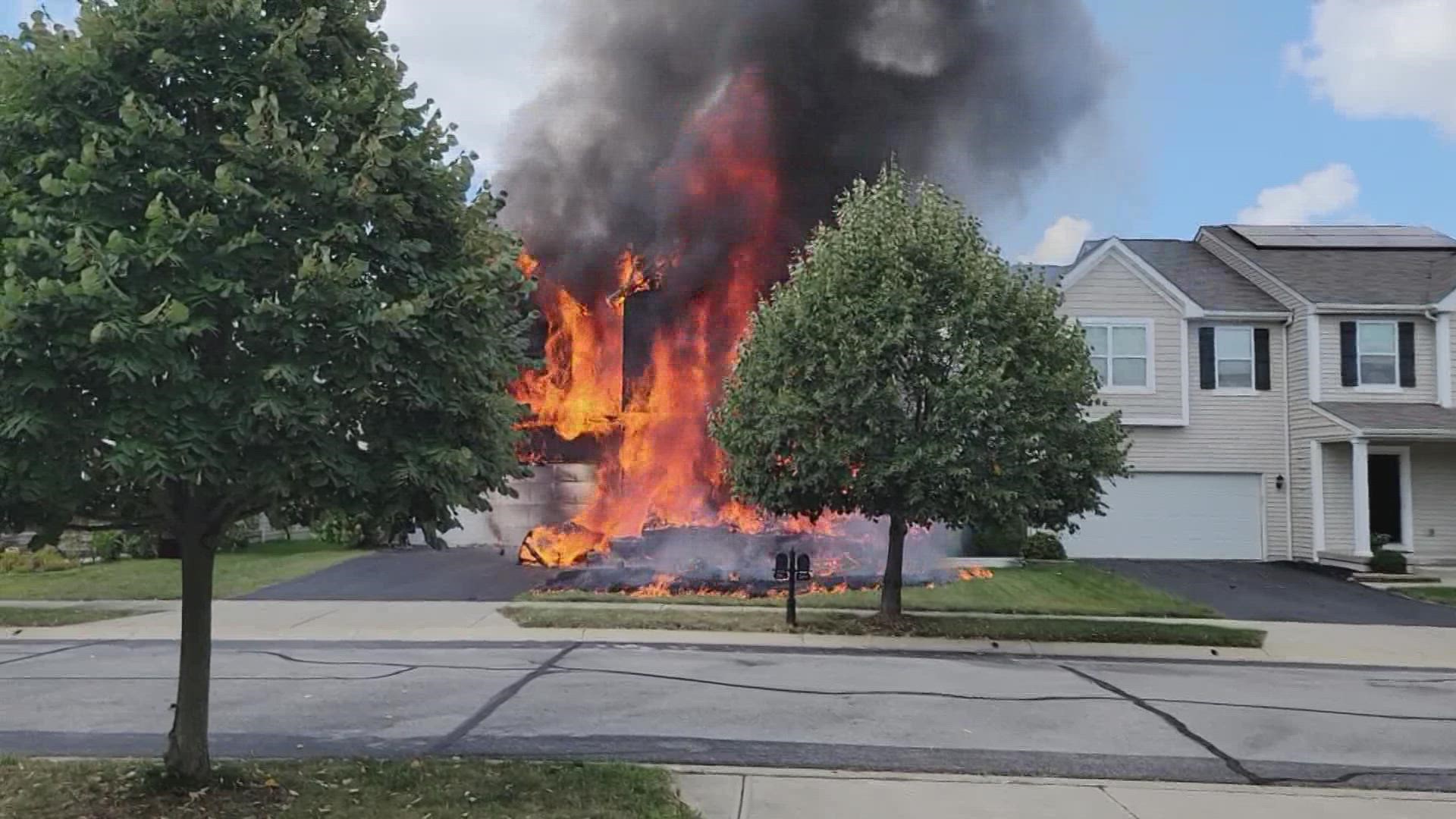 A family of six managed to escape a large house fire near Blacklick Saturday afternoon.