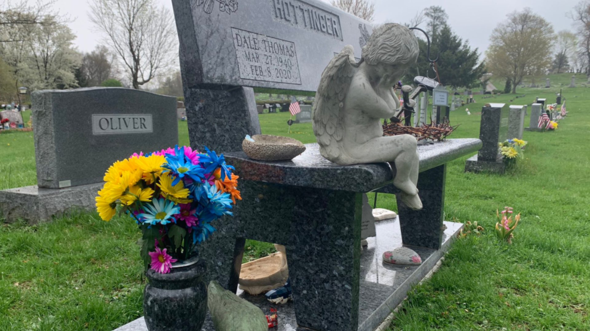 Newark police are trying to find whoever stole from a state senator's mom as she visited her husband's grave over the weekend.
