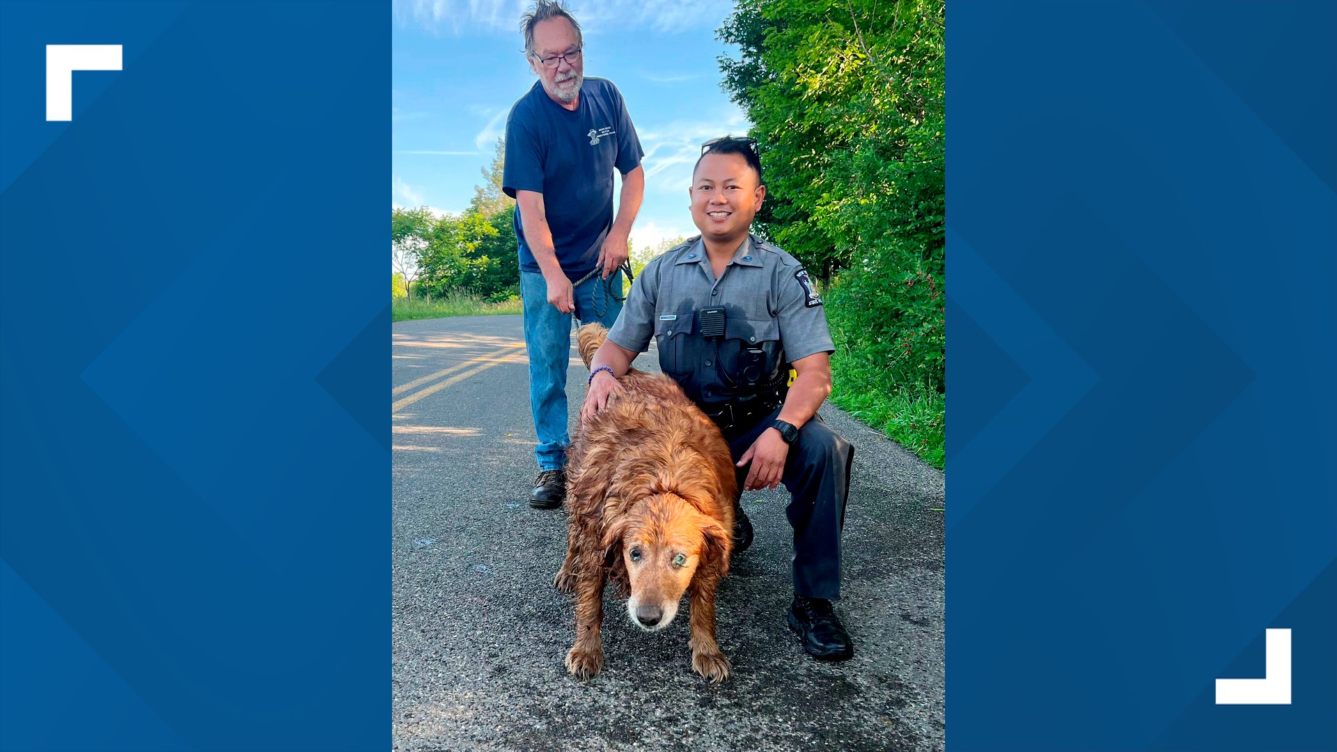 Trooper crawls into drainage pipe to rescue missing New York dog(02)