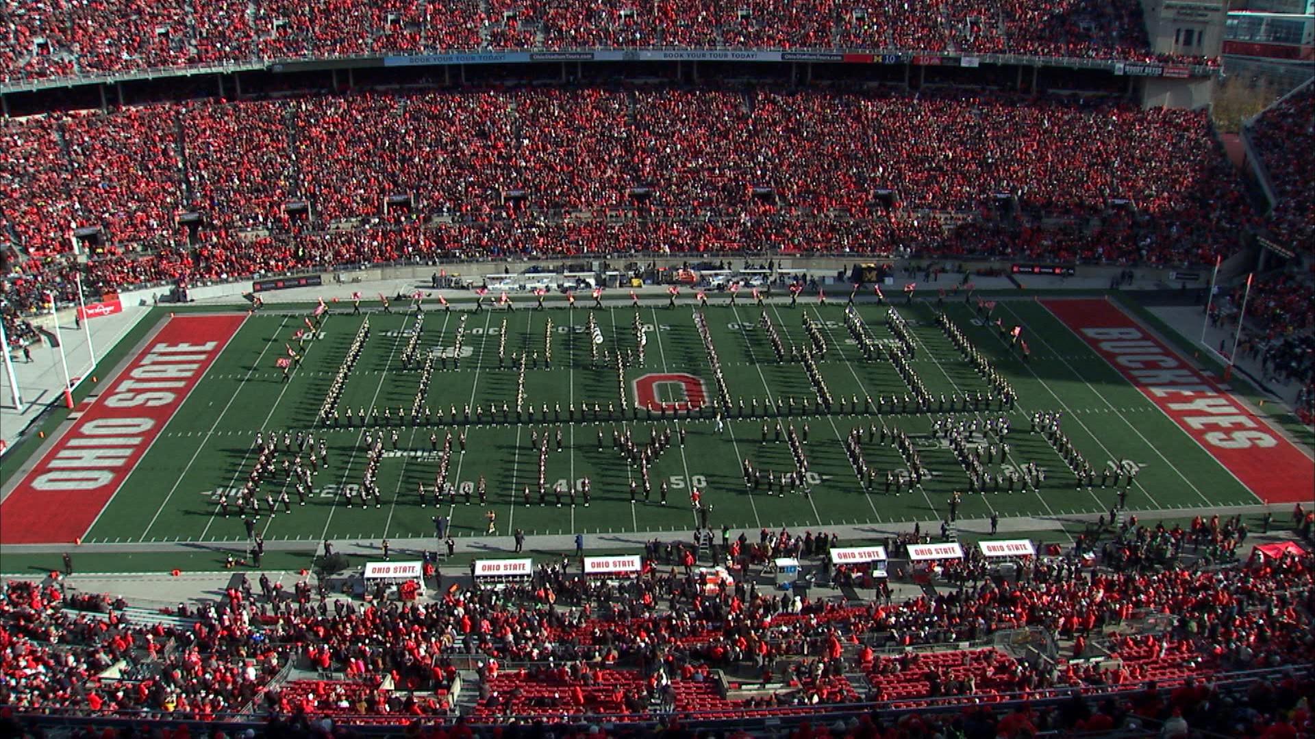 The Ohio State University Marching Band and the Michigan Marching Band joined forces on Saturday to bring "The Music of Billy Joel!" to this year's rivalry game.