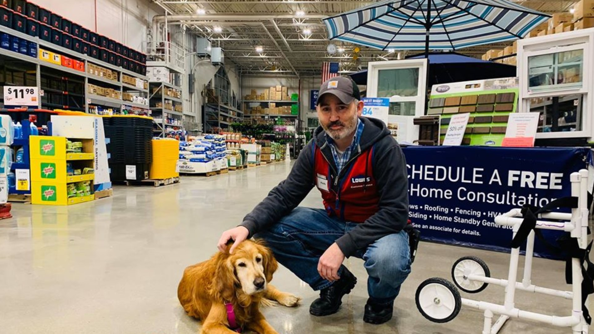 An injured dog who was found limping on a highway in Shelby is getting a second chance at life thanks to a local family, and a Lowe's employee.