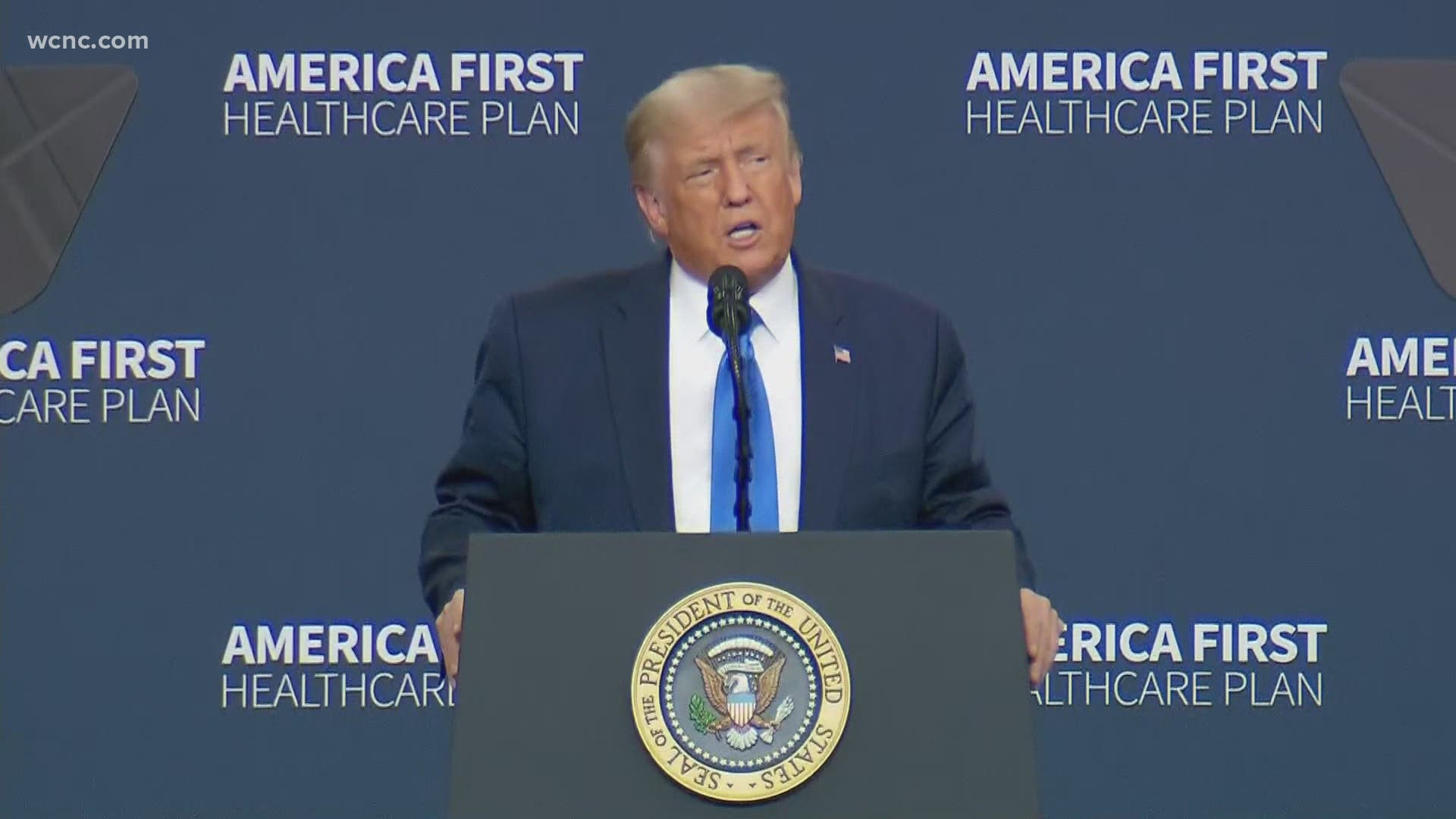 President Trump arrived in Charlotte on Thursday afternoon.