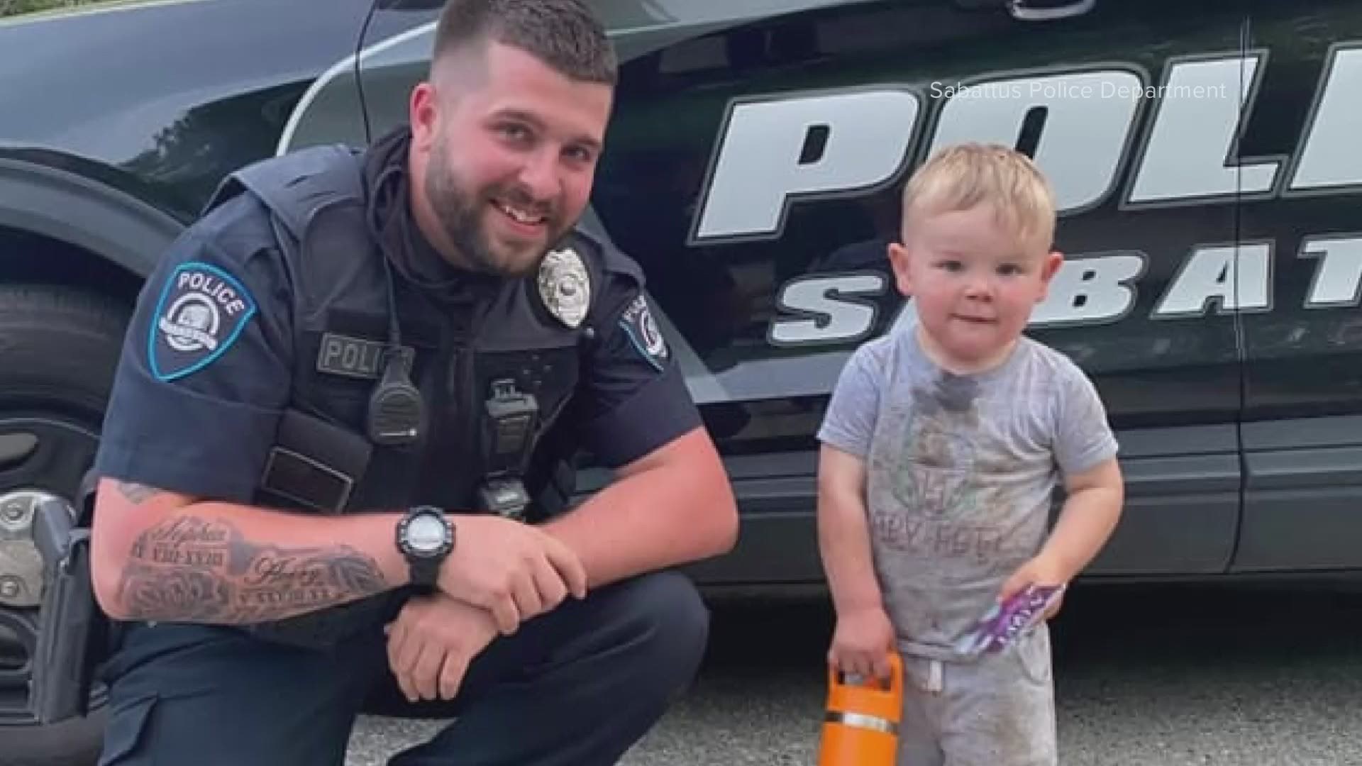 Officer Michael Rioux with the Sabattus Police Department wanted to make sure that even in the midst of tragedy, two-year-old Wyatt Field didn't miss his birthday.