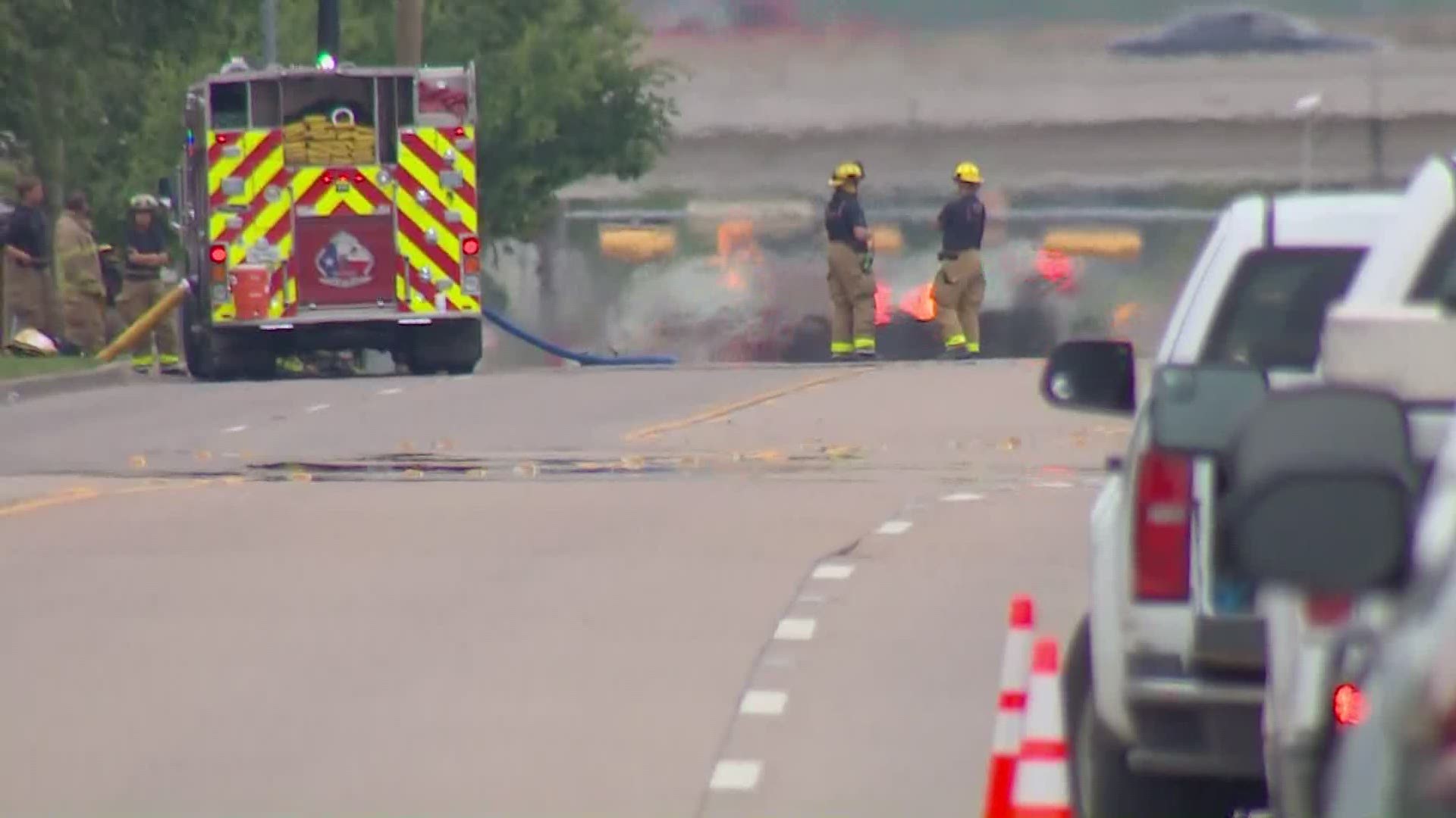 The natural gas fire was near Mayfield Road and Forum Drive and prompted immediate evacuations for residents and businesses in the area.