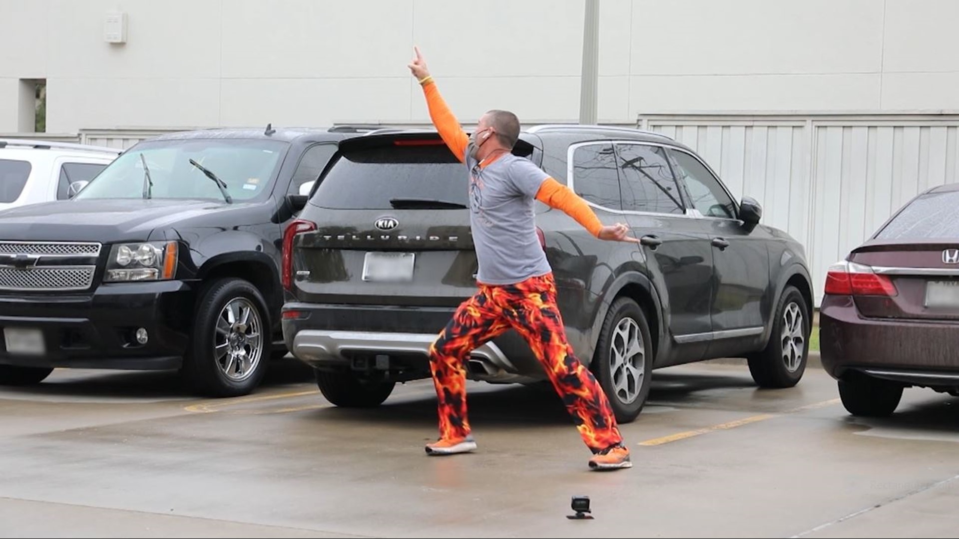 Chuck Yielding can't be in the hospital during his son's treatments. But he can dance.