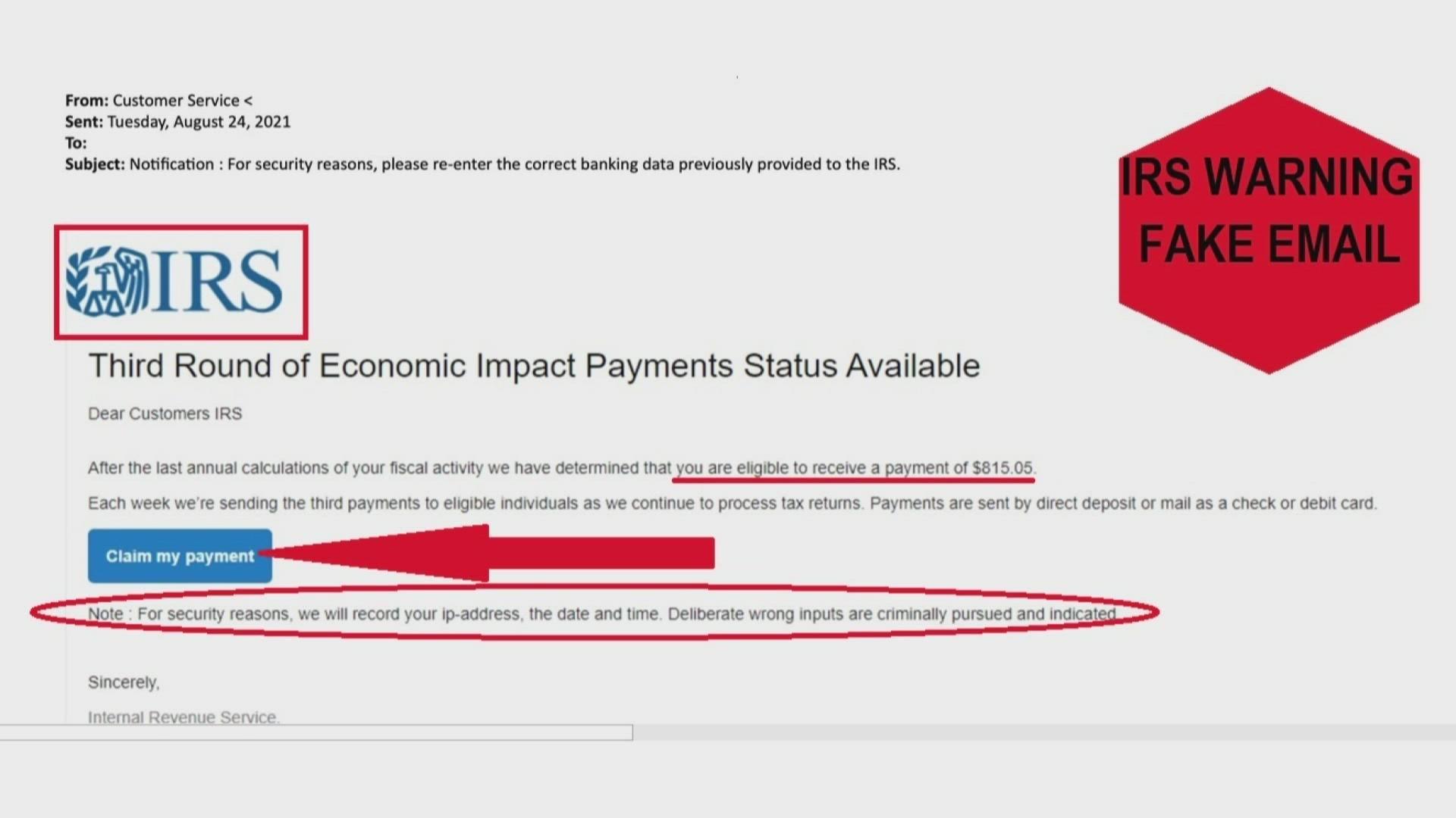 The messages look like they're from the IRS, but the agency said there are ways to spot the real from the fake.