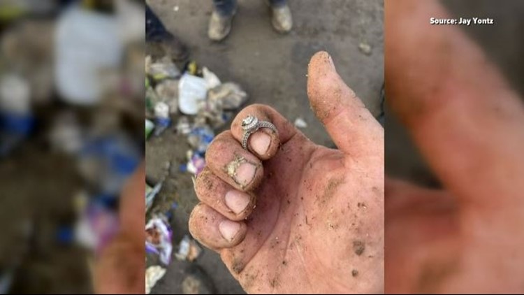 Fiancée digs through landfill and finds lost engagement ring