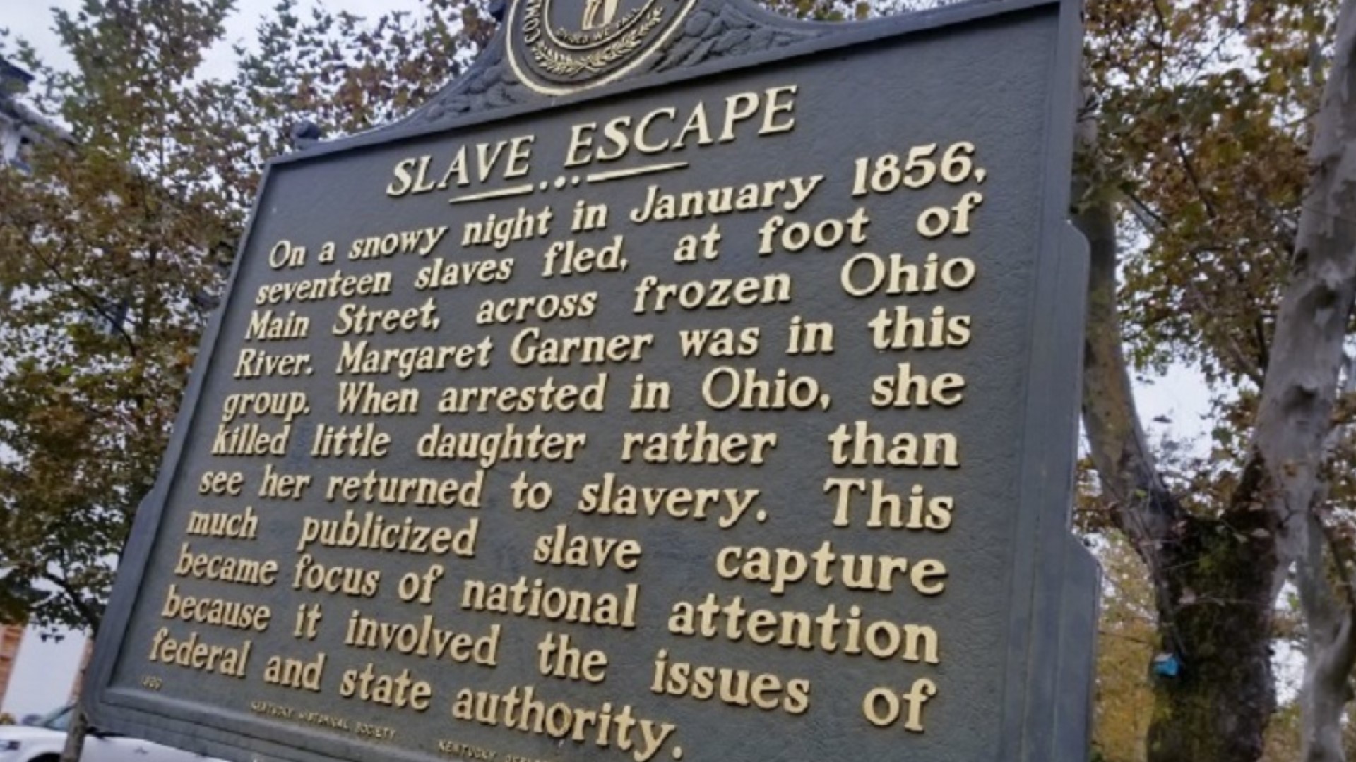 There's a maker in Boone County acknowledging the moment in history entitled, 'Slave Escape.'
