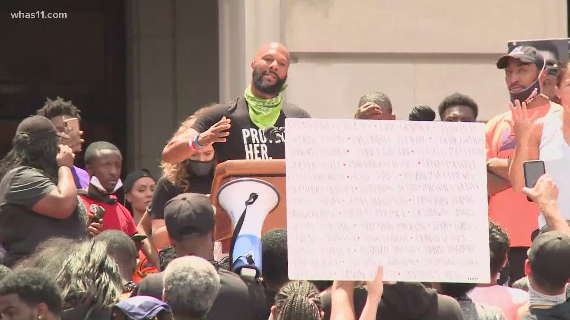 June 16, 2020 | A WHAS11 editor put together Common's words and moments from the rally in Frankfort.