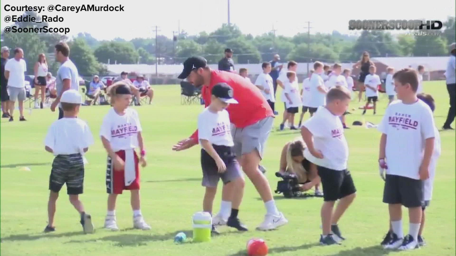 Speaking at his youth football camp in Oklahoma, Baker Mayfield discussed his status with the Cleveland Browns.