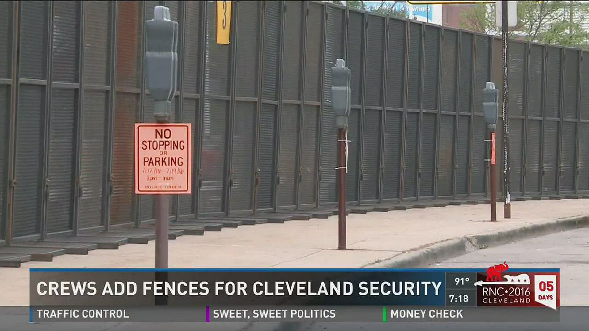 Crews add fences for Cleveland security