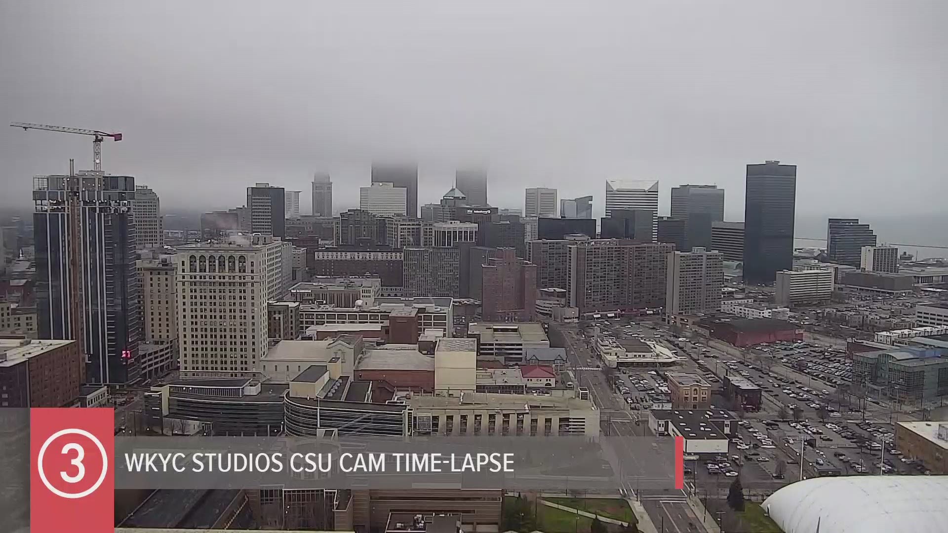 A low cloud ceiling across northern Ohio at times today. Be sure to take :30 seconds and watch today's WKYC  Studios CSU Cam weather time-lapse. #3weather