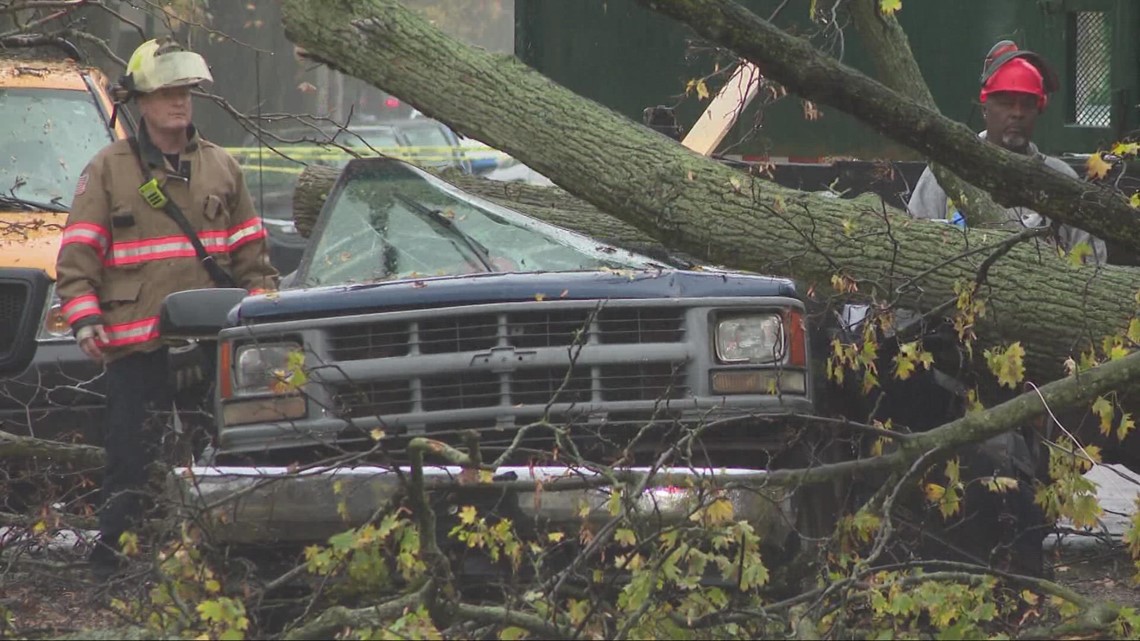 Cleanup Amid Bad Weather In Greater Cleveland Man Rescued After Tree