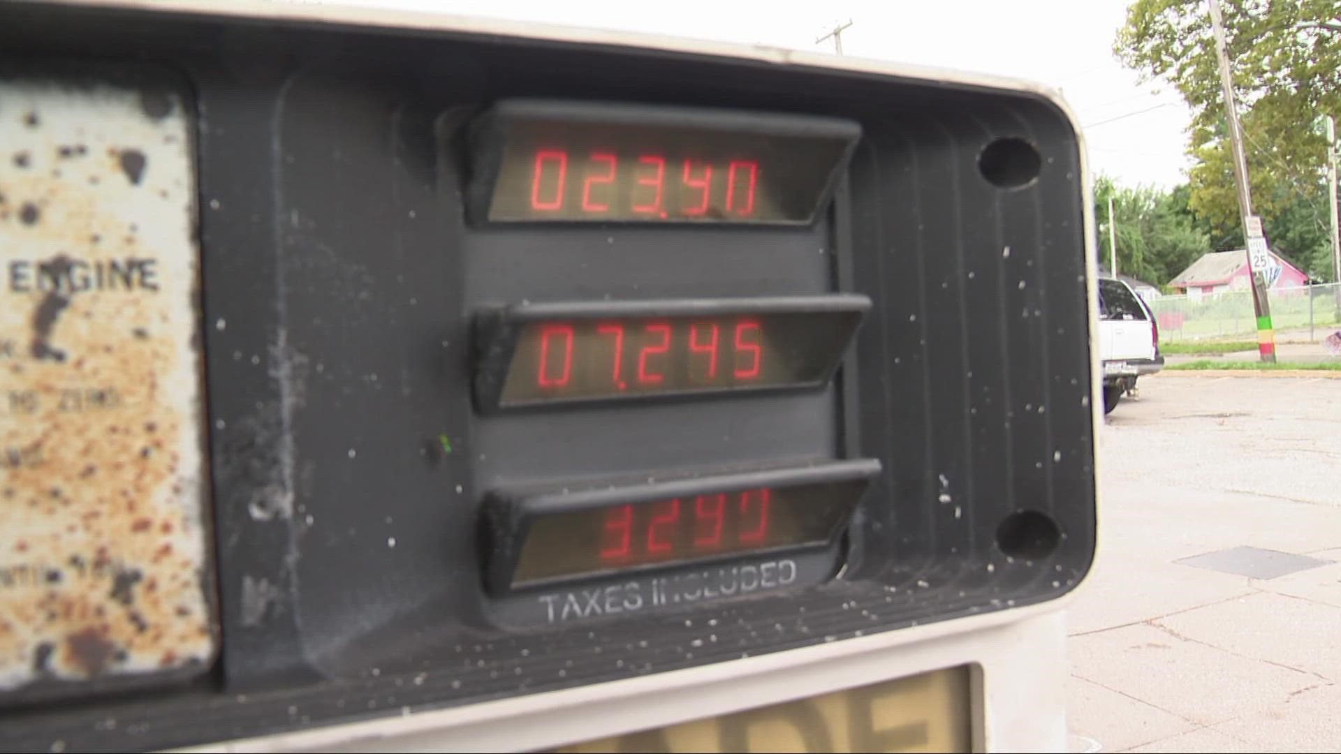 The average price for a gallon of gas now stands at $3.45 in Akron and $3.52 in Cleveland.