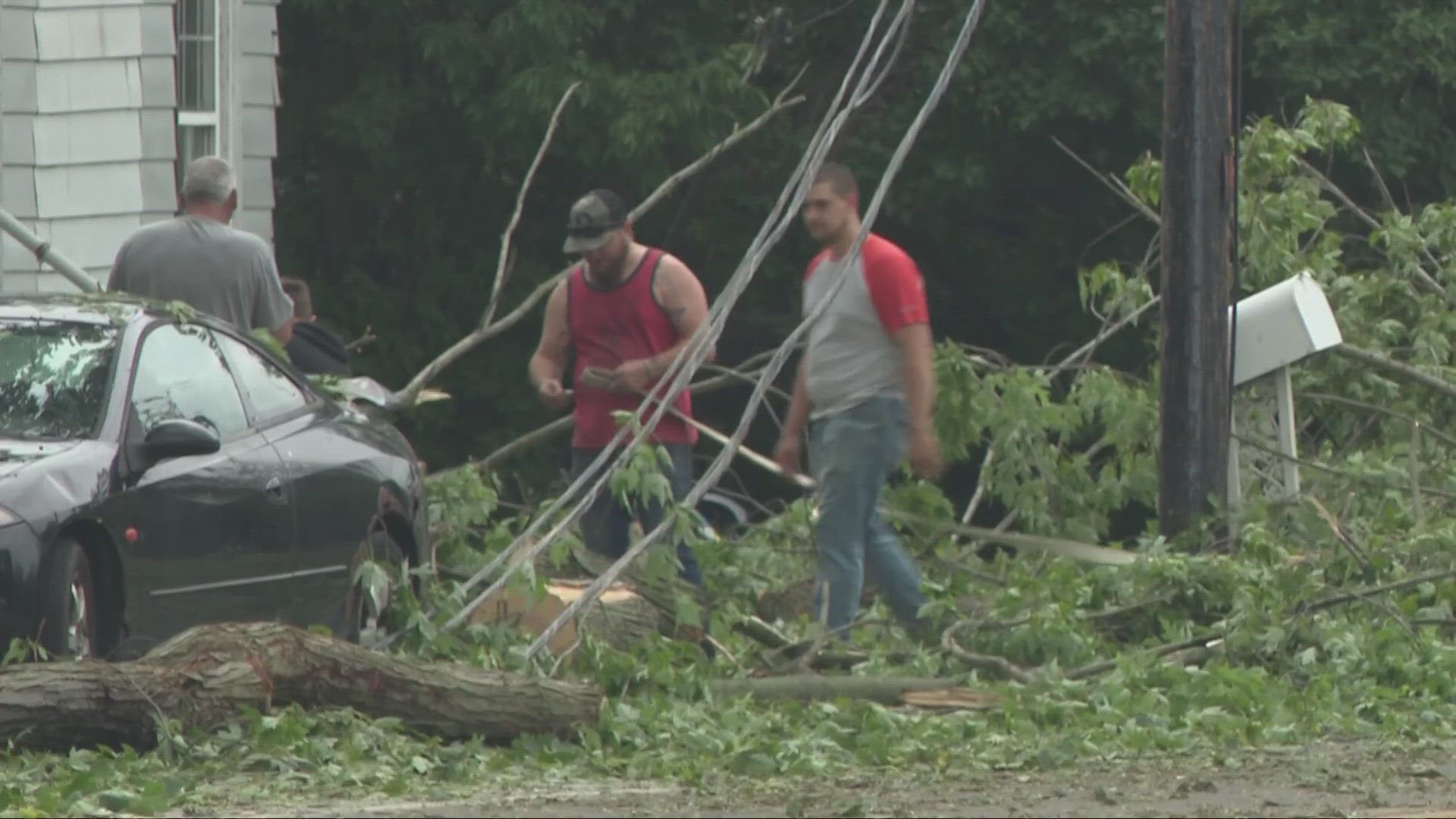 Residents are now dealing with power outages and the difficult work of cleaning up.