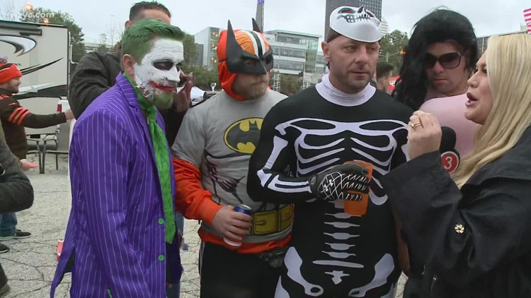 LOOK: Halloween tailgaters fill Muni Lot for Cleveland Browns game against Pittsburgh Steelers