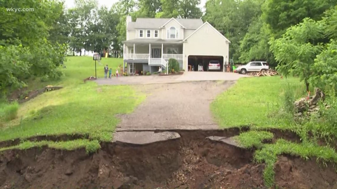 Family’s driveway washed away during flash flooding in Green