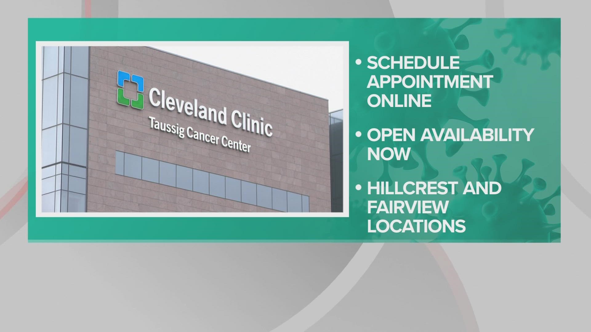 The Cleveland Clinic is now scheduling for the bivalent COVID-19 booster vaccine at its Hillcrest and Fairview locations.