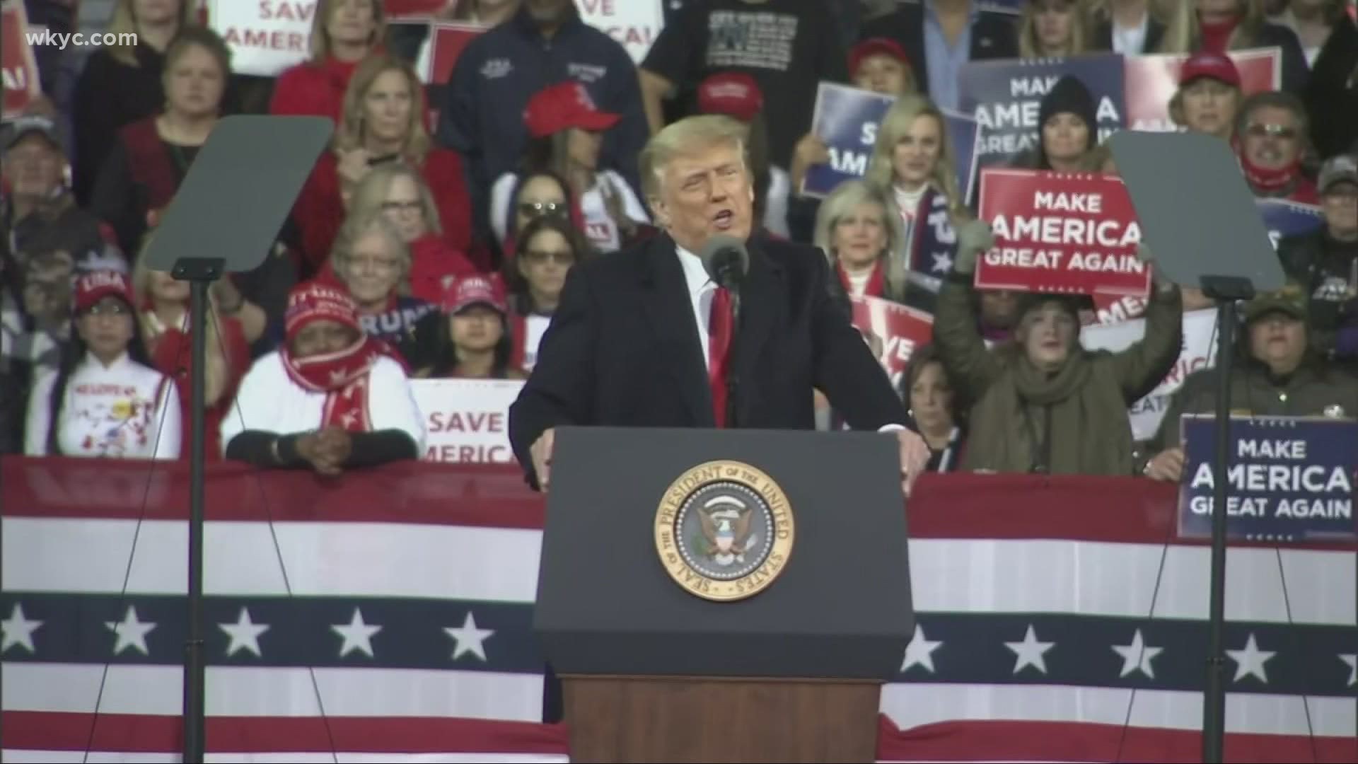 This is the first campaign appearance President Trump has made since losing the election. The two runoff elections will decide control over the Senate.