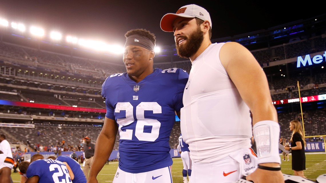 Saquon Barkley on X: Cool old school Saquon Barkley jersey swap