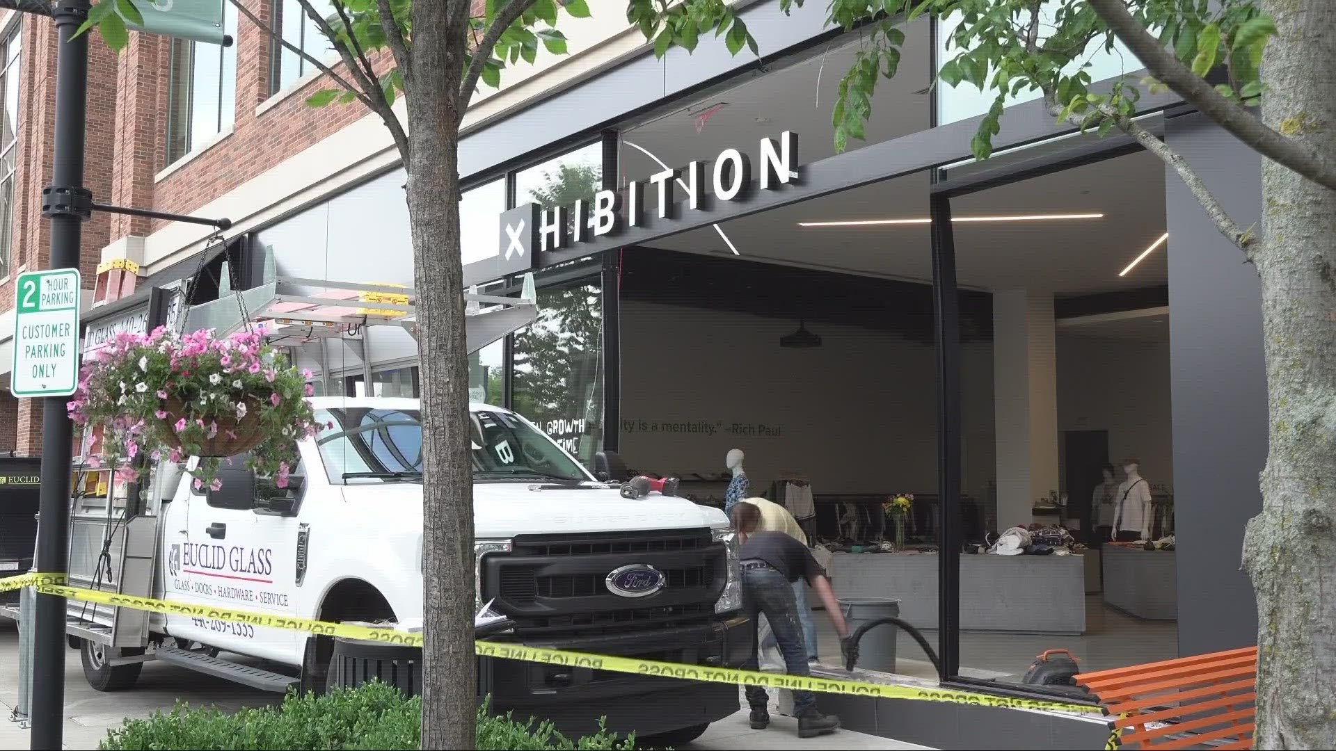 Police are investigating after a group of people smashed into a high-end clothing store and stole several items. And it wasn't the only location hit.