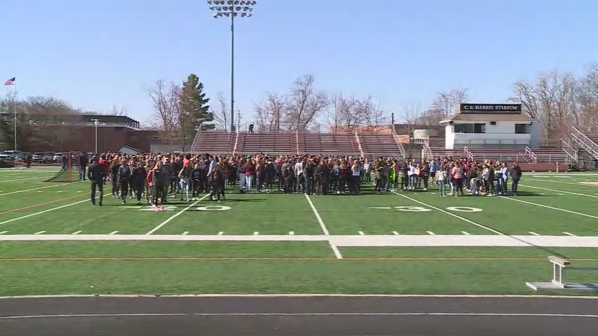 Chagrin Falls High School students participated in the April 20 school walkouts to protest gun violence.