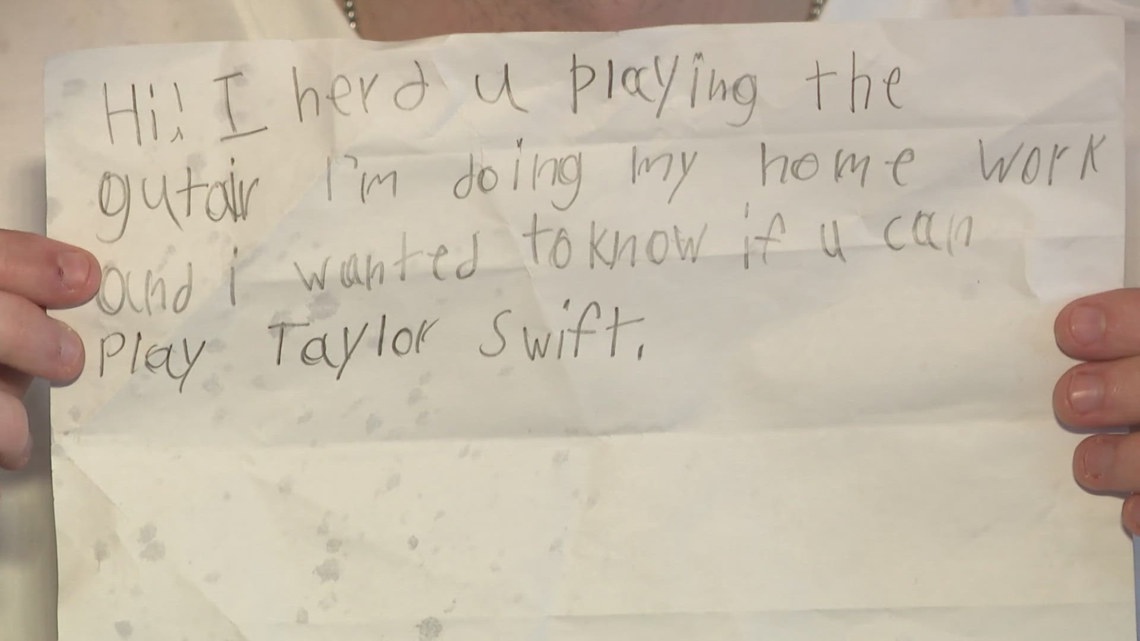 'It costs nothing to be kind': Lakewood girl's paper airplane song request to neighbor she never met touches millions