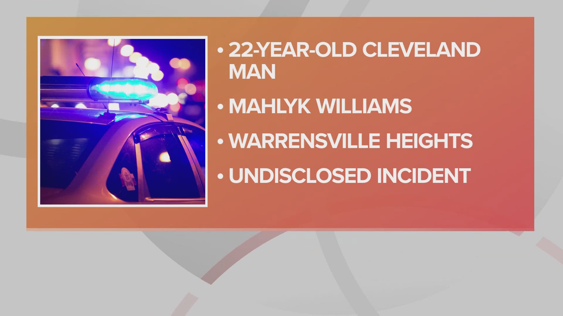 According to the Cuyahoga County Medical Examiner's office, the incident happened Aug. 27 at a gas station across from Warrensville Heights High School.