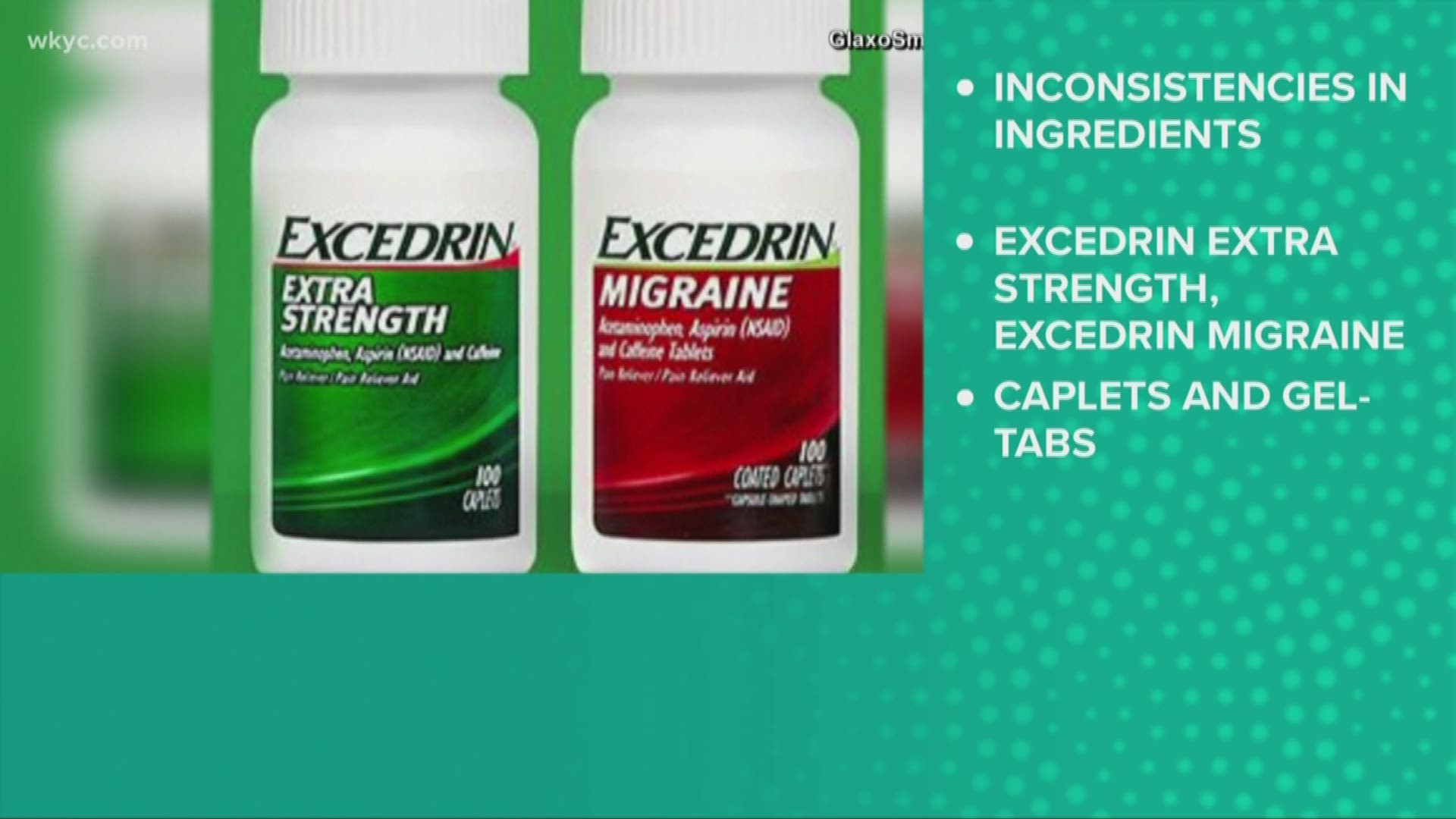 Excedrin has stopped production due to inconsistencies in their ingredients.