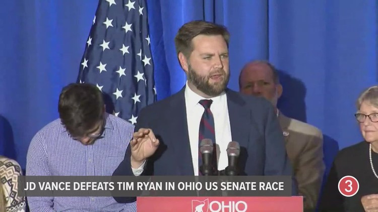 Ohio US Senate race: JD Vance gives victory speech after defeating Tim Ryan