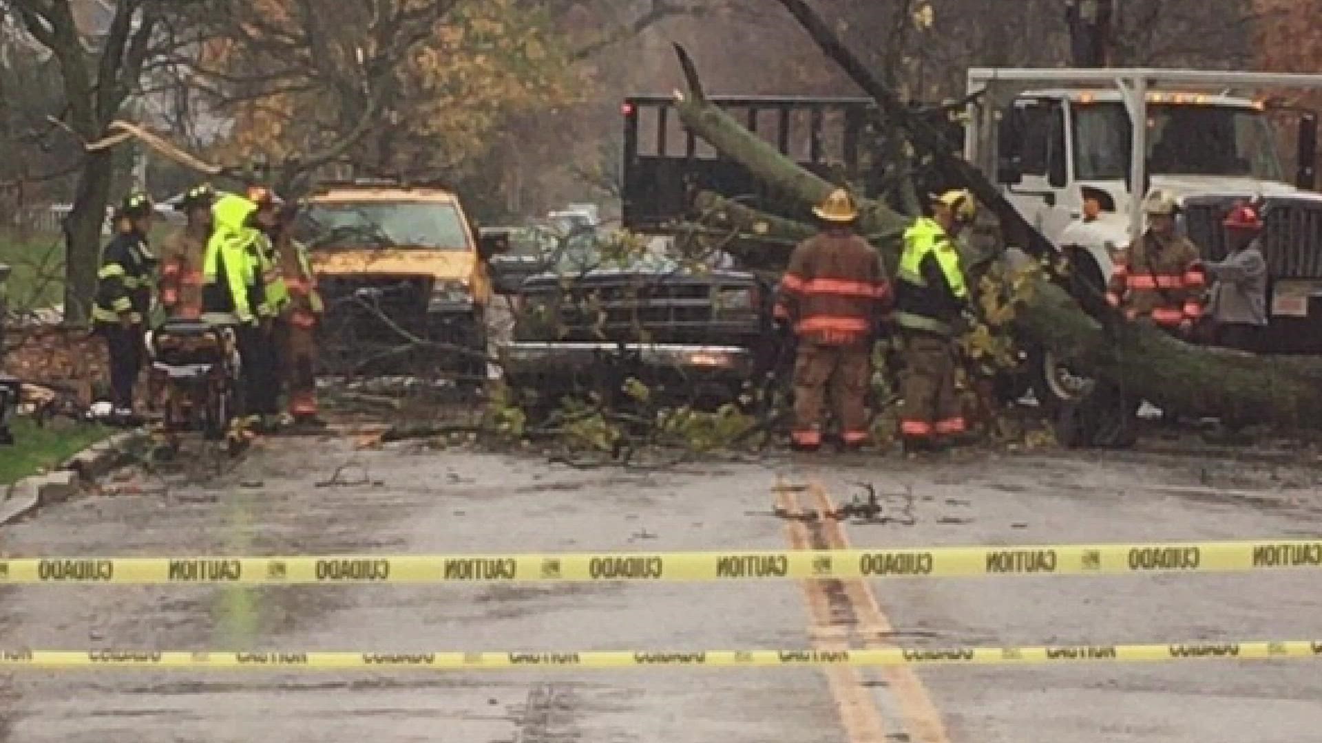 Man rescued in Cleveland Heights after tree falls on truck | wkyc.com