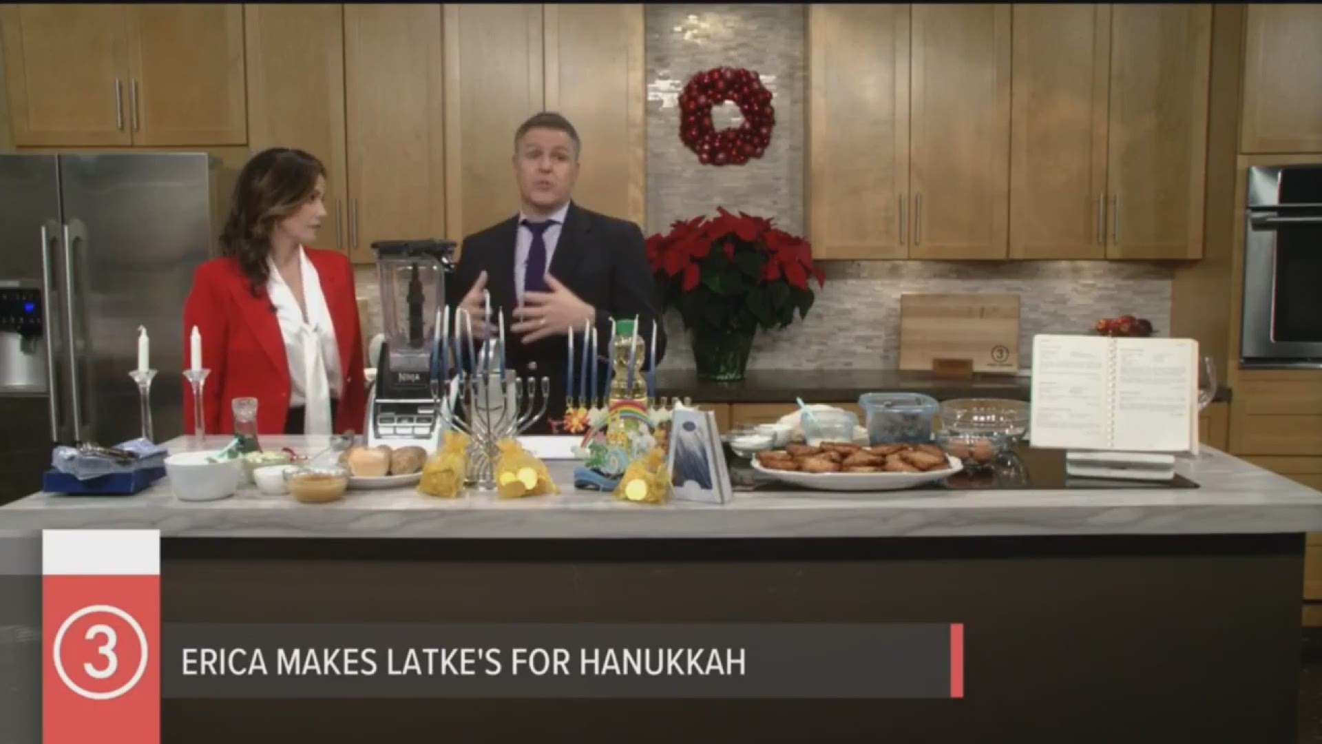 Delicious! On Friday's Lunch Break with Jay Crawford, Erica guest hosts and shares her family recipe for the traditional Hanukkah dish.