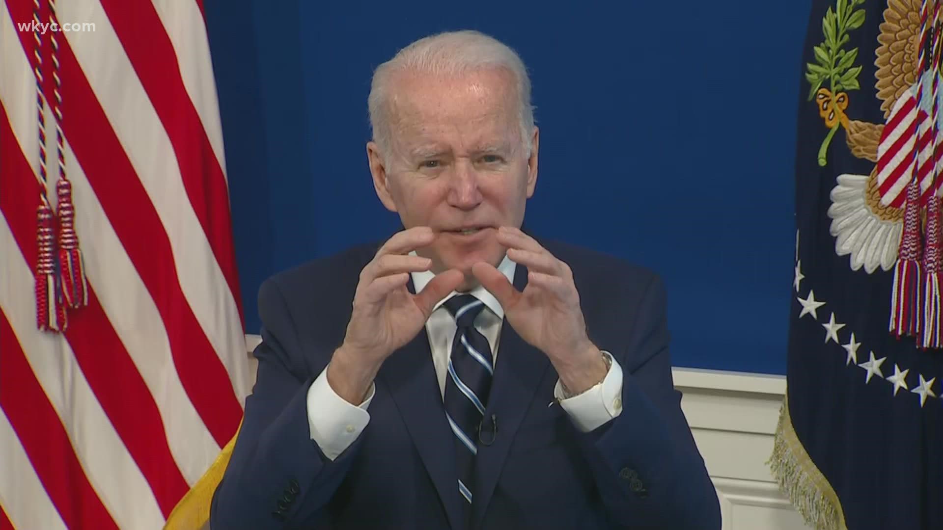 President Biden said the plan includes 120 military personnel.