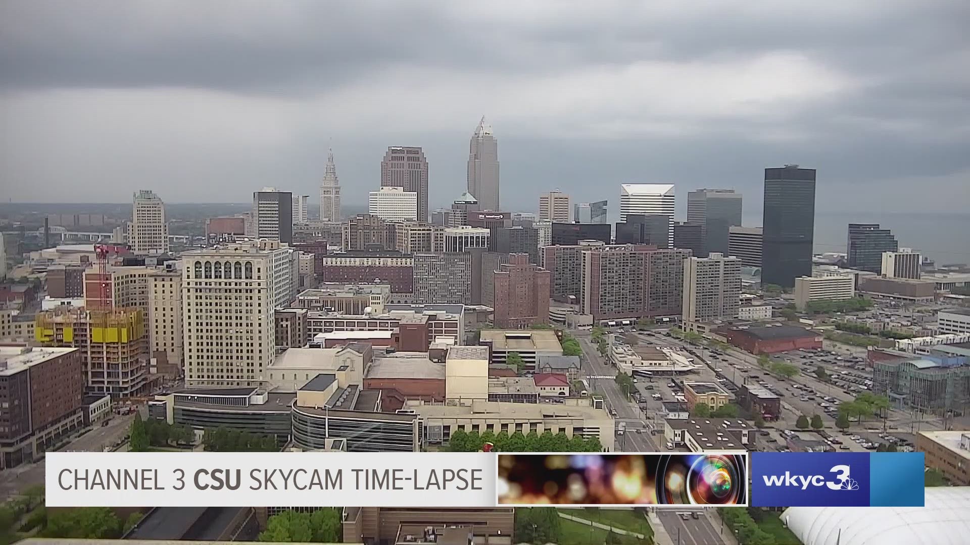 Check out the severe storms rolling through downtown Cleveland this morning from the Channel 3 CSU Skycam weather time-lapse. Then the skies cleared and the sun has been shining ever since! #3weather